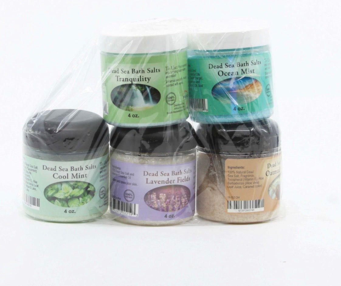 Set of 5 Scented Dead Sea Salts- 4oz