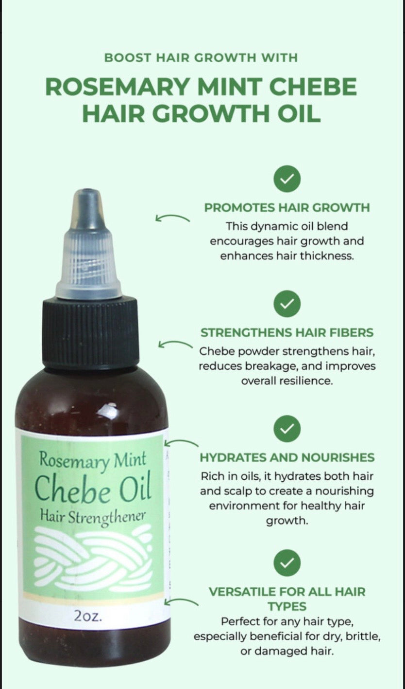 Rosemary Mint Chebe Oil- Hair Strengthener